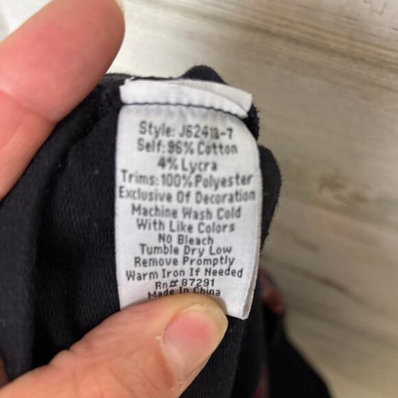 Johnny Was Women’s S Black Marjan Embroidered Stretch Ankle Legging Pants Boho - Picture 6 of 6